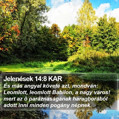 Jelenések 14:8 KAR Bible Verse Image