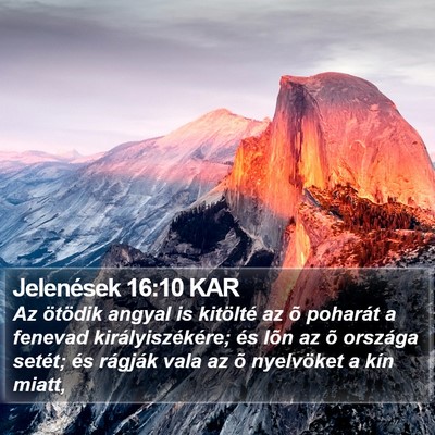 Jelenések 16:10 KAR Bible Verse Image