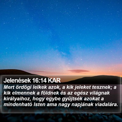 Jelenések 16:14 KAR Bible Verse Image