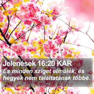 Jelenések 16:20 KAR Bible Verse Image