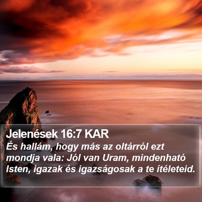Jelenések 16:7 KAR Bible Verse Image