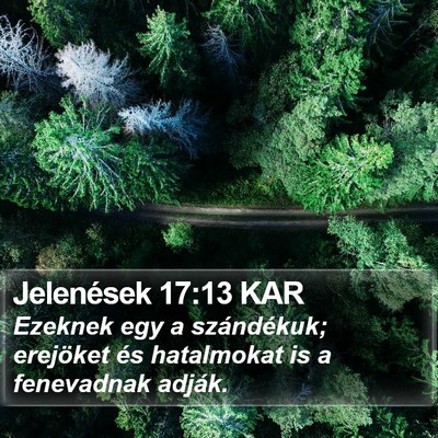 Jelenések 17:13 KAR Bible Verse Image