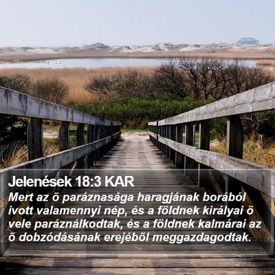Jelenések 18:3 KAR Bible Verse Image