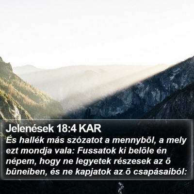 Jelenések 18:4 KAR Bible Verse Image