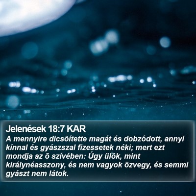 Jelenések 18:7 KAR Bible Verse Image
