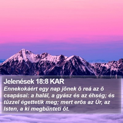 Jelenések 18:8 KAR Bible Verse Image