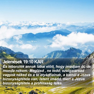 Jelenések 19:10 KAR Bible Verse Image