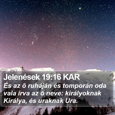 Jelenések 19:16 KAR Bible Verse Image