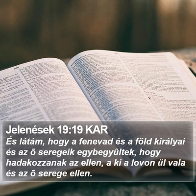 Jelenések 19:19 KAR Bible Verse Image
