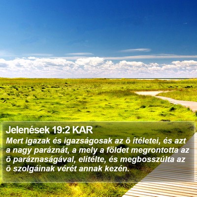 Jelenések 19:2 KAR Bible Verse Image