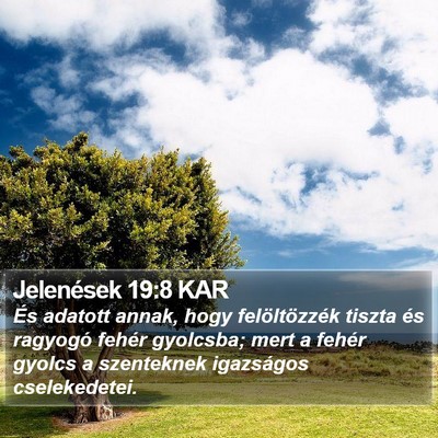Jelenések 19:8 KAR Bible Verse Image