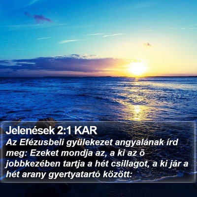 Jelenések 2:1 KAR Bible Verse Image
