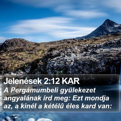 Jelenések 2:12 KAR Bible Verse Image