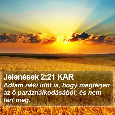 Jelenések 2:21 KAR Bible Verse Image