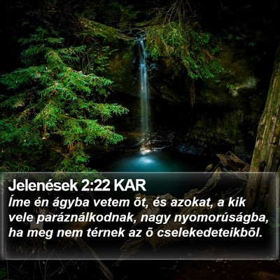 Jelenések 2:22 KAR Bible Verse Image