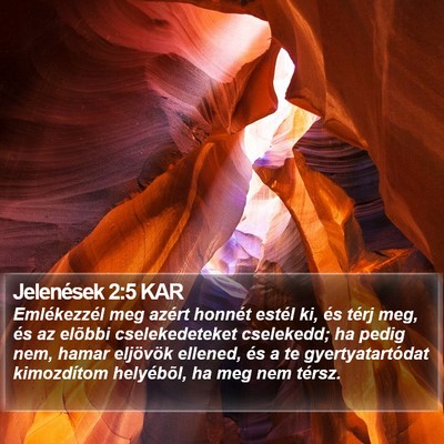 Jelenések 2:5 KAR Bible Verse Image