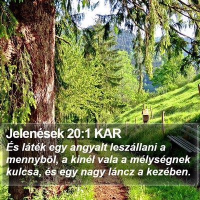 Jelenések 20:1 KAR Bible Verse Image