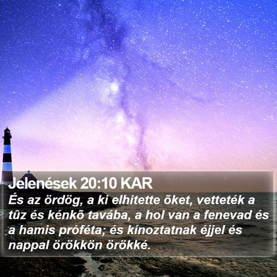 Jelenések 20:10 KAR Bible Verse Image