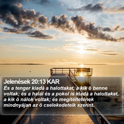 Jelenések 20:13 KAR Bible Verse Image