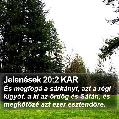Jelenések 20:2 KAR Bible Verse Image