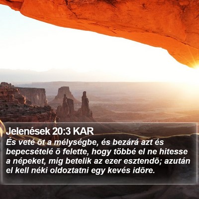 Jelenések 20:3 KAR Bible Verse Image