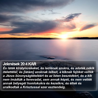 Jelenések 20:4 KAR Bible Verse Image