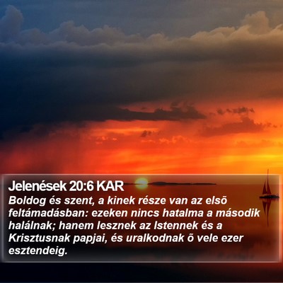 Jelenések 20:6 KAR Bible Verse Image