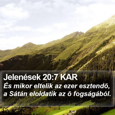 Jelenések 20:7 KAR Bible Verse Image