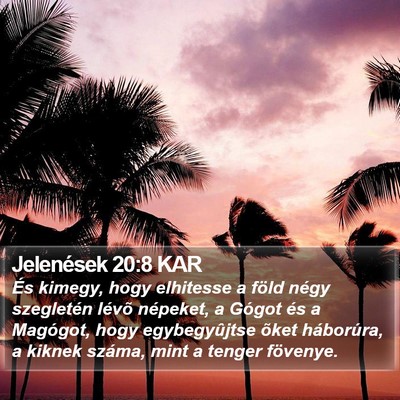 Jelenések 20:8 KAR Bible Verse Image