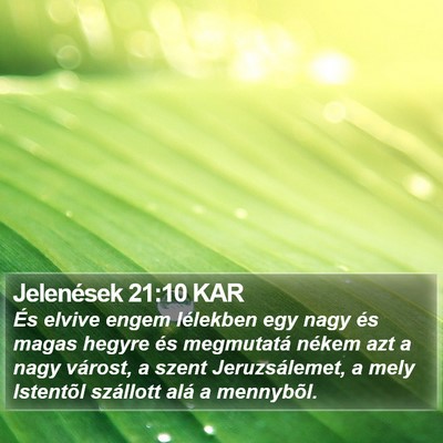 Jelenések 21:10 KAR Bible Verse Image