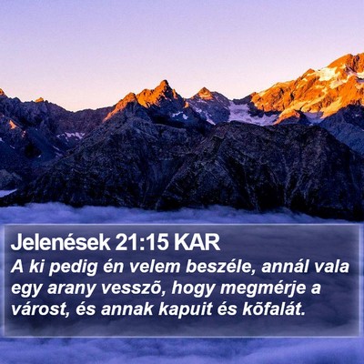 Jelenések 21:15 KAR Bible Verse Image