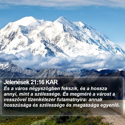 Jelenések 21:16 KAR Bible Verse Image