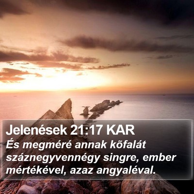 Jelenések 21:17 KAR Bible Verse Image