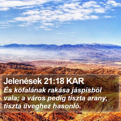 Jelenések 21:18 KAR Bible Verse Image