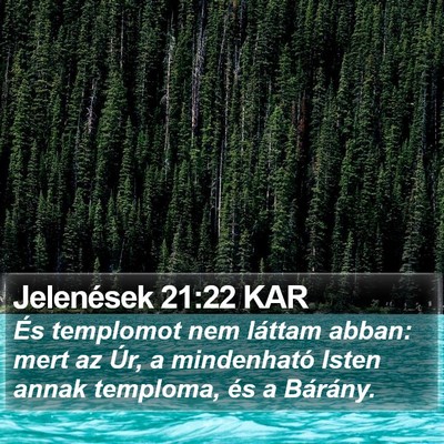 Jelenések 21:22 KAR Bible Verse Image