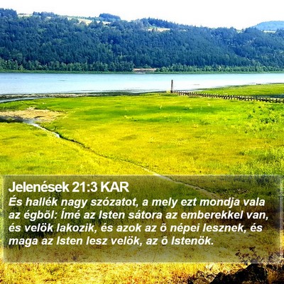 Jelenések 21:3 KAR Bible Verse Image