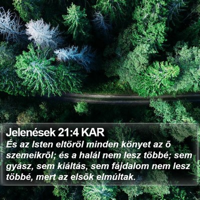 Jelenések 21:4 KAR Bible Verse Image