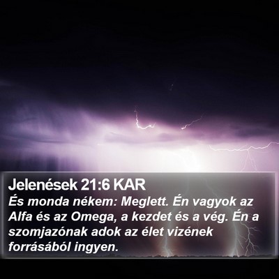 Jelenések 21:6 KAR Bible Verse Image