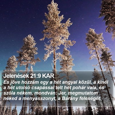Jelenések 21:9 KAR Bible Verse Image