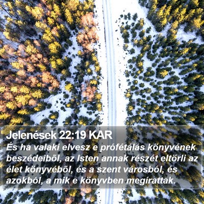 Jelenések 22:19 KAR Bible Verse Image