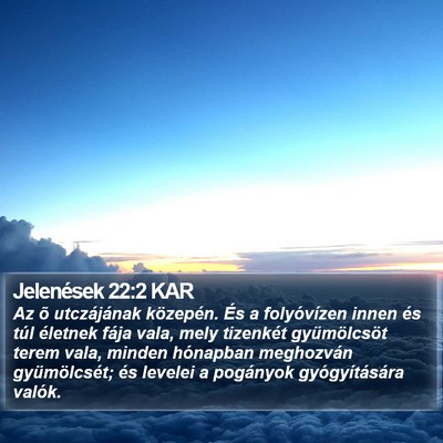 Jelenések 22:2 KAR Bible Verse Image