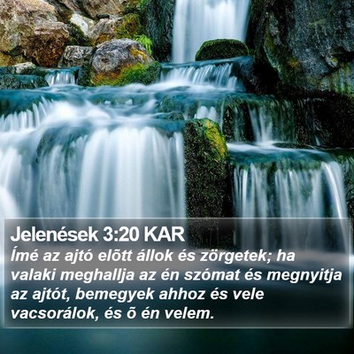 Jelenések 3:20 KAR Bible Verse Image