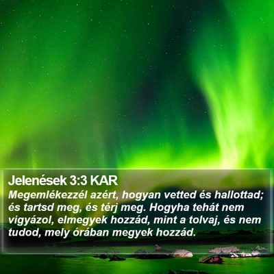 Jelenések 3:3 KAR Bible Verse Image