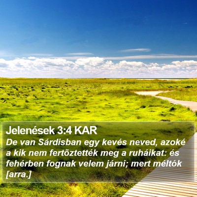 Jelenések 3:4 KAR Bible Verse Image