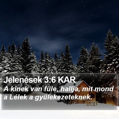 Jelenések 3:6 KAR Bible Verse Image