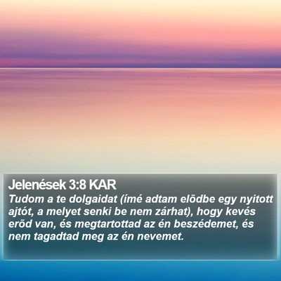 Jelenések 3:8 KAR Bible Verse Image
