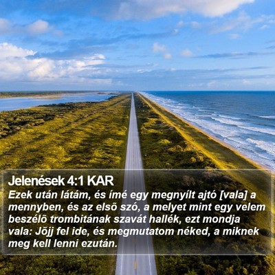 Jelenések 4:1 KAR Bible Verse Image