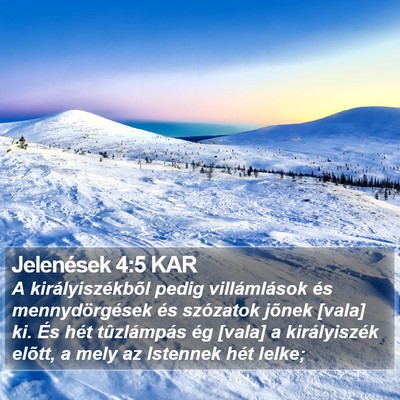 Jelenések 4:5 KAR Bible Verse Image