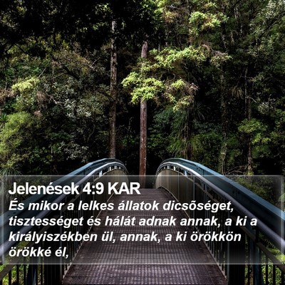 Jelenések 4:9 KAR Bible Verse Image
