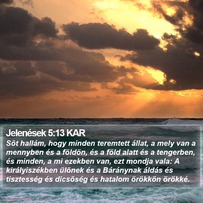 Jelenések 5:13 KAR Bible Verse Image